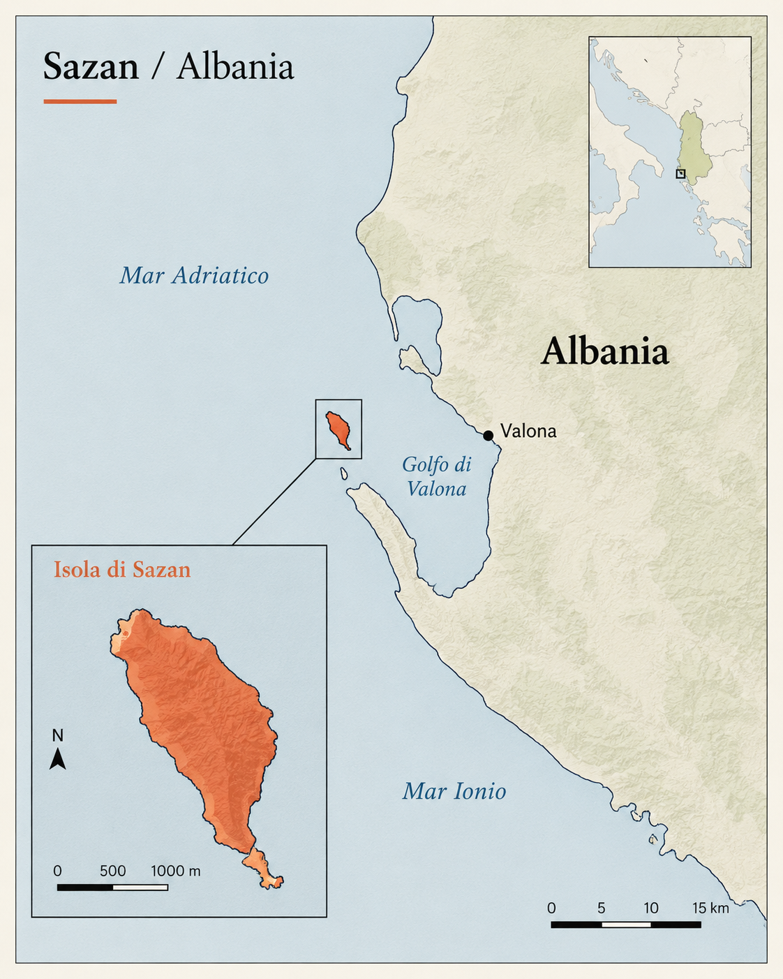 Isola di Sazan, Albania